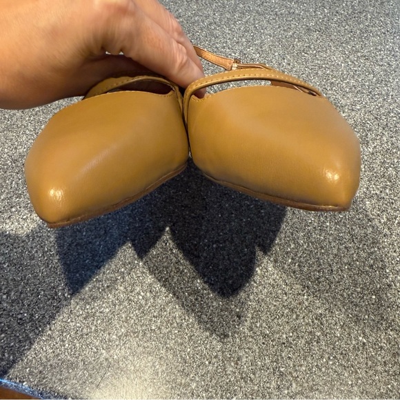 J Jill Flats leather Brown Slingback women’s 8 point tan beige - Picture 7 of 9